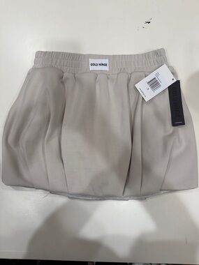 Gold Hinge Beige Bubble Midi Skirt